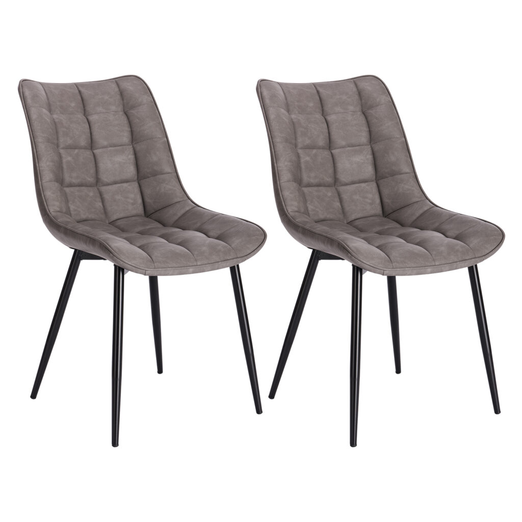 chaises en velours gris foncé