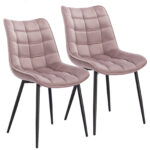 chaises en velours rose