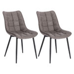 chaises en velours gris foncé