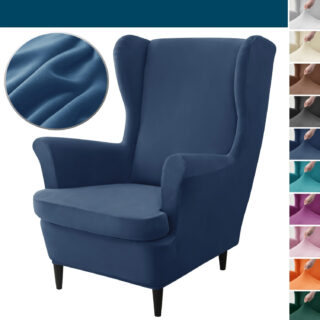 housse pour fauteuil à oreilles en velours