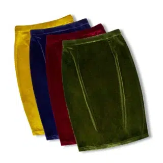 Jupes crayon en velours taille haute stretch