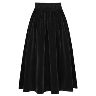 Jupe en velours mi longue taille haute