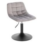 chaise de bar en velours gris clair
