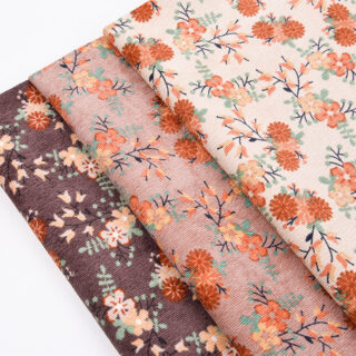 Tissu en velours côtelé imprimé en trois couleurs
