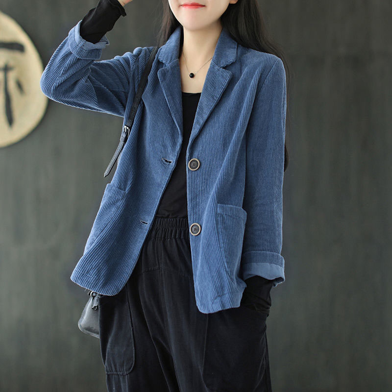 Blazer Velours Femme Bleu Nuit Veste Velours Cotele Homme Veste En