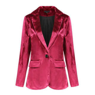 Photo d'un blazer en velours pour femme rose