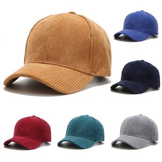 Photo de plusieurs casquettes en velours côtelé de différentes couleurs