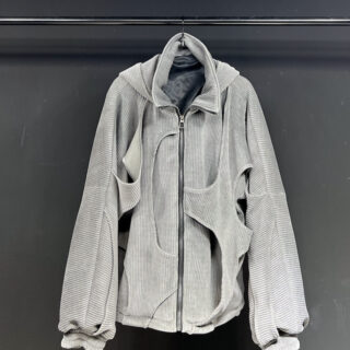 Manteau original en velours côtelé avec capuche style streetwear