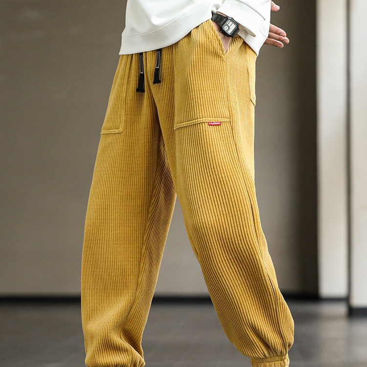Pantalon de jogging en velours côtelé pour homme Baggy